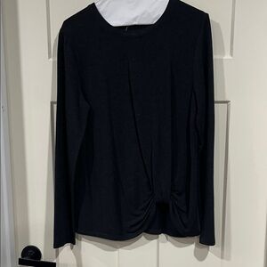 Cable & Gauge Elegant Charcoal Grey Long Sleeve Top